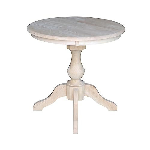 International Concepts 30" Round Top Pedestal Table-28.9" H, Unfinished IC International Concepts