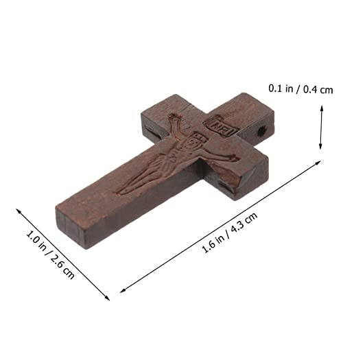 TEHAUX 300 Pcs Small Wooden Crosses Unfinished Wood Cross Rustic Wooden Cross Mini Wooden Crosses Locket for Men Pendant for Men Christian Cross Man TEHAUX