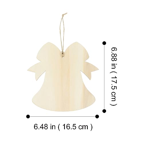 EXCEART 10Pcs Bell Shape Wood Cutouts Unfinished Christmas Wooden Ornaments Xmas Tree Hanging Embellishments Crafts for DIY Arts Crafts Holiday Party EXCEART