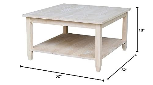International Concepts Coffee Table, Unfinished IC International Concepts