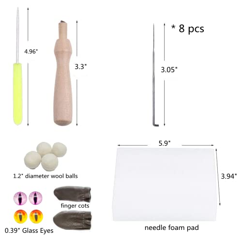 DEUXPER Needle Felting Kits Beginners, DIY Wool Felt Dragon Materials Set for Adults Kids, Needle Felting Craft Project Gift for Women Men DEUXPER