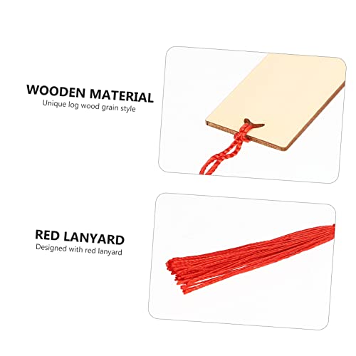 Operitacx 1 6pcs Blank Wooden Bookmark Unfinished Bookmark Unfinished Blank Tags Reading Bookmarks Wood Blank Bookmark Blank Craft Bookmark Red Gifts Operitacx