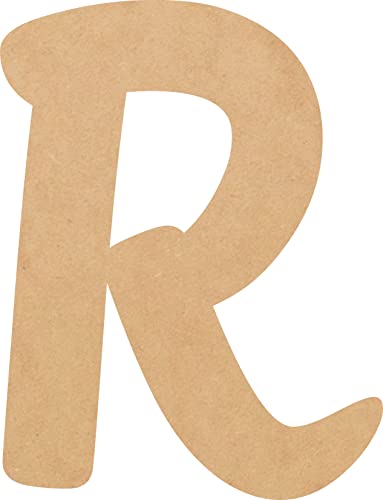 4 Inch Tall Wooden Letter R Unfinished Craft, Wood Alphabet for Nursery Room Decor, Muthike MDF Cutout NEXTCraft