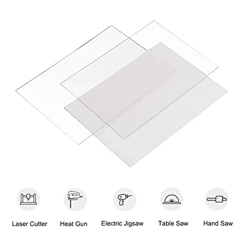 5 Pack 12x12x.02” Clear Plastic Sheet, Plexiglass Craft Plastic Sheets PET Flexible Lightweight Clear Plastic Sheets for DIY Craft Projects, Picture BEAIMUXI