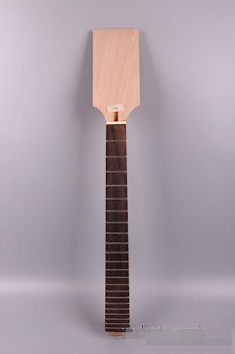 Electric Guitar Neck Blank 22 Fret 24.75 inch Mahogany Wood Paddle Head Rosewood Fretboard Guitar Neck Unfinished Electric Guitar Neck Replacement WoodArtSupply