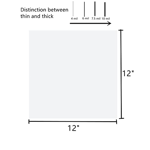 ZHluja 15-Pack 4 mil 12-Inch-by-12-Inch Blank Stencil Sheet for Cricut Vinyl, Silhouette, Transparent PET Acetate Mylar Craft Template Material ZHluja