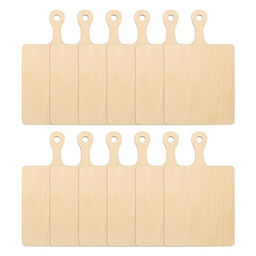 PYD Life 12 Pack Plywood Sublimation Cutting Board Blanks with Handle 9 x 5.5 Inch,Rectangle Wood Chopping Board for Sublimation DIY Craft Christmas PYD Life