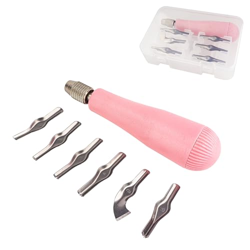 Linocut Carving Kit Tools Linoleum Cutter Assortment for Block Printing for DIY Sculpture Carpenter Experts & Beginners 6 Blades Universal Size Red USEAMIE