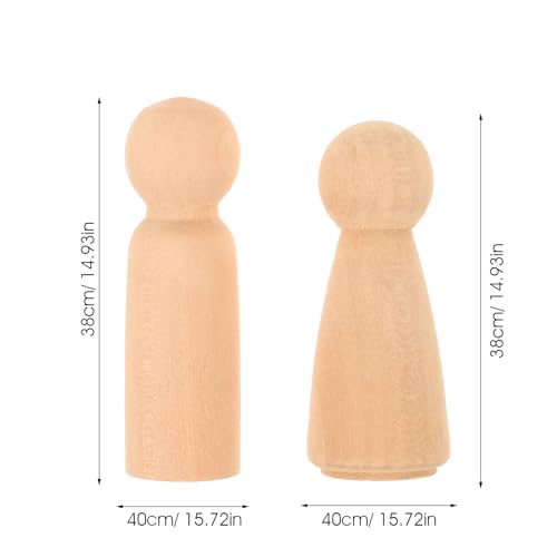 ULTNICE 20PCS Wooden Peg Doll Unfinished Wooden People Bodies Angel Dolls for DIY Craft ULTNICE