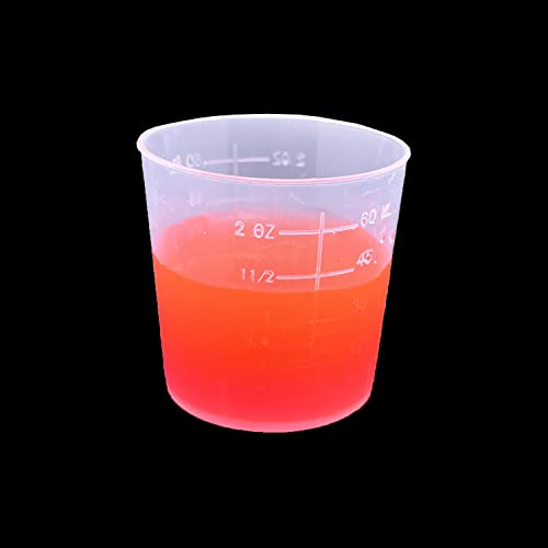 30 Pcs Plastic Graduated Cups, 60ml/2oz Clear Scale Cups with 50 Pcs Wooden Stirring Sticks for Epoxy, Resin, Stain, Mixing Paint MYYZMY