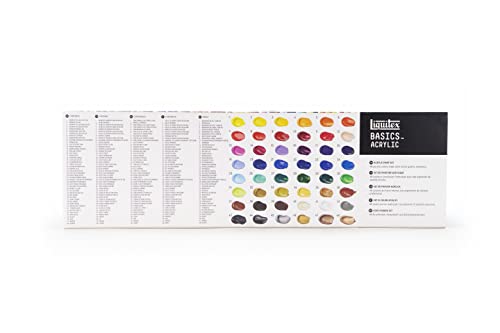 Liquitex BASICS Acrylic Paint Set, 48 x 22ml (0.74-oz) Tube Set Liquitex