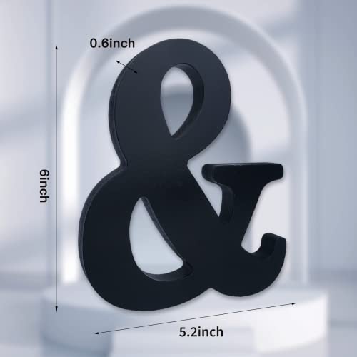 AOCEAN 6 inch Black Wood Letters Unfinished Wood Letters for Wall Decor Decorative Standing Letters Slices Sign Board Decoration for Craft Home Party AOCEAN