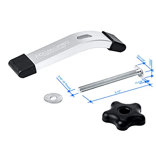 FOCANDPRO T Track Hold Down Clamps- Double-Cut Profile Aluminum T-Track Clamps 6-3/8" L X 1-1/4"W -Woodworking and Clamps-Fine Sandblast Anodized FOCANDPRO
