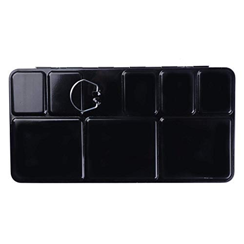 MEEDEN Empty Watercolor Tin Palette, Large Travel Metal Paint Box with 52 Pcs Half Pans MEEDEN
