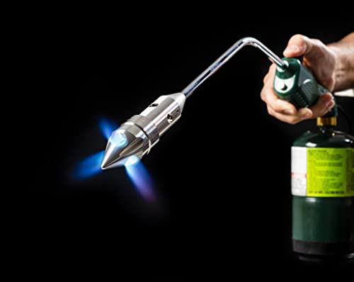 ROCKETFIRE Fire Starter Torch | Perfect Propane Torch Head, Grill Gun, Charcoal Torch | Compatible with Bernzomatic Propane & MAP/PRO Fuels | RocketFire