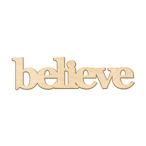 Believe Wood Sign Home Decor Gallery Wall Art Unfinished GIA 18" x 5" Woodums
