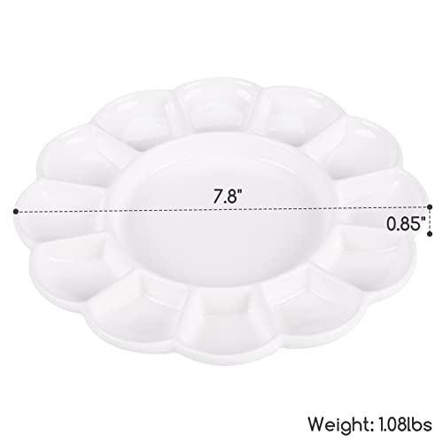 MEEDEN 12-Well Ceramic Paint Palette, Porcelain Paint Palette Tray, Artist Watercolor Mixing Palette, Palette for Acrylic, Watercolor, Gouache MEEDEN