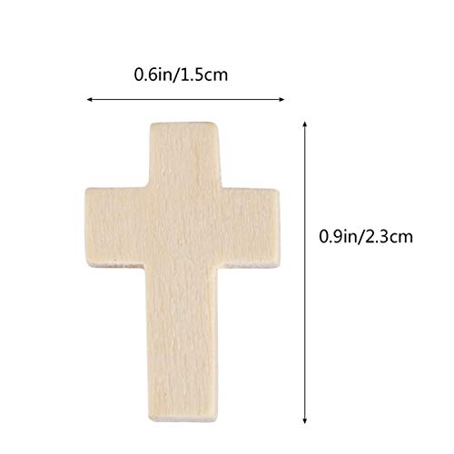 MAGICLULU 50pcs Wooden Blank Cross Pendant Unfinished Mini Wooden Cross Wooden Small Unpainted Cross Pendant DIY Jewelry Crafts Projects MAGICLULU