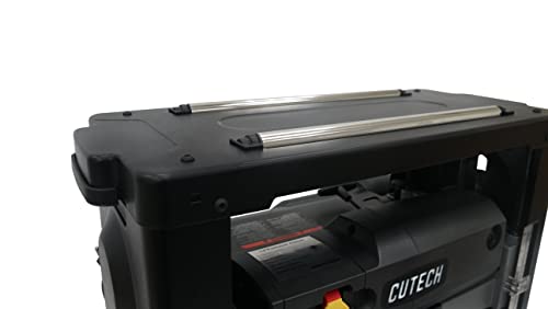 Cutech 40600H 13-Inch Spiral Cutterhead Benchtop Planer with 26 Tungsten Carbide Inserts, Single Speed Feed Rate, Snipe Minimizer, and Board Return CUTECH