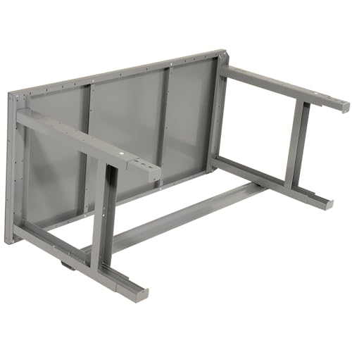 Global Industrial Adjustable Height Workbench C-Channel Leg, 60" W x 30" D, 1-3/4" Steel Square Edge, Gray Global Industrial