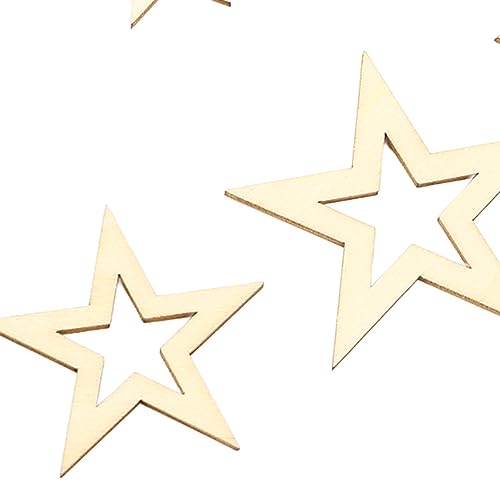 205PCS Wooden Crafts to Paint, Assorted Size Christmas Tree Hanging Ornaments Mini Wooden Stars Slices Unfinished Wood DIY Crafts HERCHR