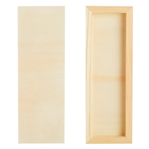 6 Pack Unfinished Wood Canvas Boards for Crafts, Wooden Panels for Painting (4 x 12 in) Bright Creations