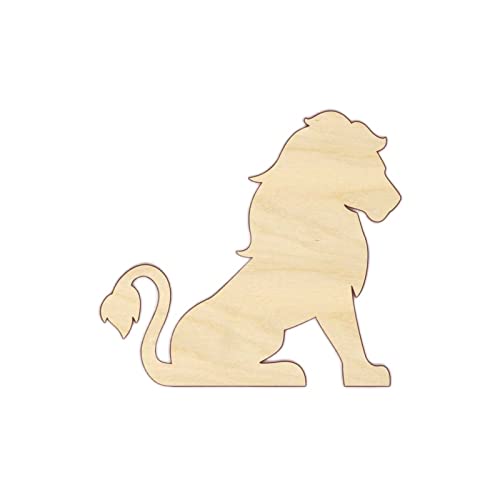 Lion Wood Craft Unfinished Wooden Cutout Art DIY Wood Signs Inspirational Wall Plaque Farmhouse Wood Hanging Wall Art Decor for Home Front Door Arupkeer