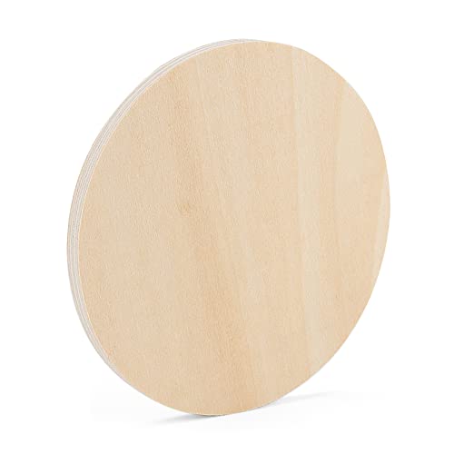 SOUJAP 30 Pack 4 Inch Wood Plywood Circles, 1/4 Inch Thick Round Wood Cutouts, Unfinished Wood Discs for Crafts, Painting, DIY SOUJAP