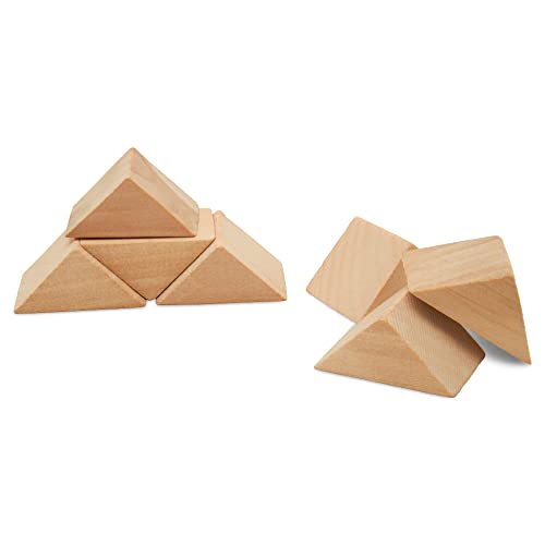 Triangle Wood Building Blocks 1-1/8-inch, Pack of 25 Unfinished Wood Blocks for Crafting, Open Ended & Loose-Parts Play, by Woodpeckers Woodpeckers