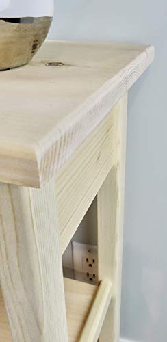 36" Unfinished Pine Console Sofa Table with 2 Bottom Shelfs Generic