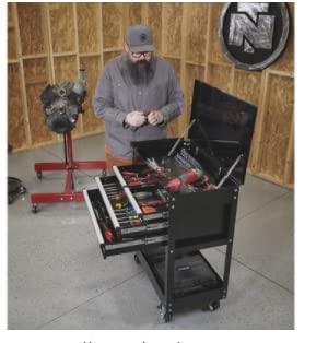 Ironton 30in. 4-Drawer Tool Cart - 33-7/8in.L x 17-5/8in.W x 39-1/8in.H, 500-Lb. Capacity Ironton