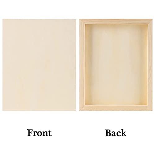 ADXCO 8 Pack Wood Panels 8 x 10 inch Wooden Canvas Board Unfinished Wooden Panel Boards for Painting, Arts, Pouring Use with Oils, Acrylics ADXCO
