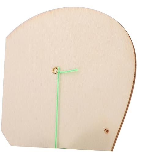 Hohopeti 6pcs White Billet Wooden Racket Paddle Balls with String Unfinished Fraternity Paddle DIY Craft Hohopeti