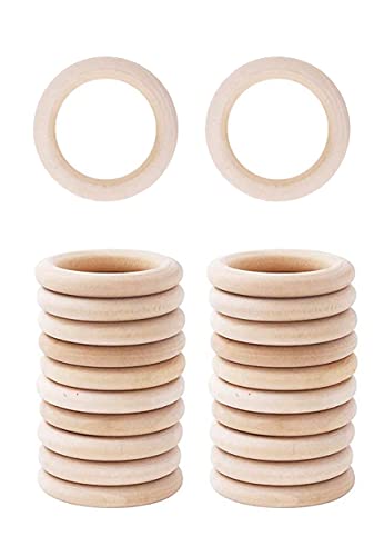Mandala Crafts 100 25mm 1 Inch DIY Natural Wood Rings for Crafts - Macrame Wooden Rings - Unfinished Wood Rings for Macrame Rings Knitting Jewelry Mandala Crafts