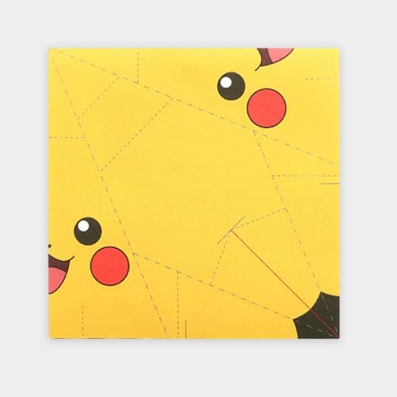 Pikachu 50 Colors Double Sided 100 Sheets Standard Origami Paper and 24 Sheets Origami Paper Kit, 6 x 6 in Pikachu