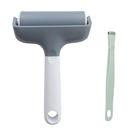 Brayer Roller & Mat Tweezers Remover Set 3.8-Inch Craft Brayer Stamping Roller Tools for Cricut/Silhouette/Brother Crafting Printmaking Fabric RELIABLESLING