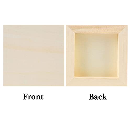 ADXCO 8 Pack Wood Panels 4 x 4 Inch Unfinished Wood Canvas Wooden Panel Boards for Painting, Pouring, Arts Use with Oils, Acrylics ADXCO