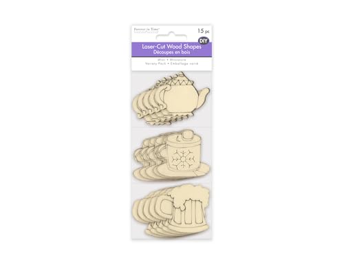 Sweet Beverage - Unfinished Laser Cut Out Wooden Shapes for Crafting - Natural Wood - 15 Pieces Forever in Time