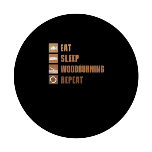 Eat Sleep Woodburning Repeat Funny Pyrography PopSockets Standard PopGrip Pyrographer Artist & Woodburner Apparel For Men
