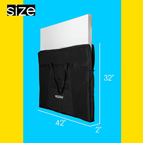 MEEDEN Large Art Portfolio Case 32" X 42" Water-proof, 600D Oxford Cloth, Art Portfolio Bag Black, Portfolio Folder for Artwork for Artwork, Drawing, MEEDEN