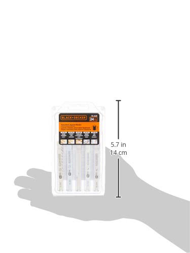 BLACK+DECKER Jigsaw Blades Set, Assorted, Wood and Metal, 24-Pack (75-626) BLACK+DECKER