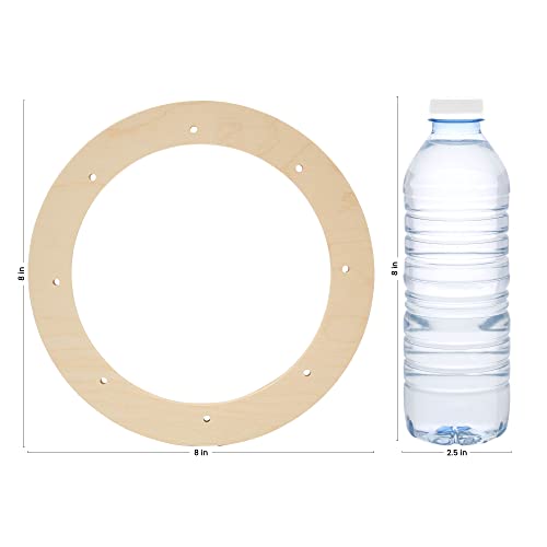 Small Wreath Frame 8 inch, Pack of 2 DIY Wreath Forms, Circle Shaped Wreath Frame, 8 inch Wooden Rings for Crafts, by Woodpeckers Woodpeckers