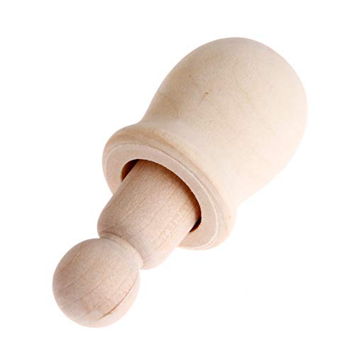 10PCs Wood Peg Dolls Wooden Figures, Mini People Unfinished Wooden DIY Craft Toy Set Decoration Unpainted Blank Wooden Peg People, Nesting Set Peg Yetaha