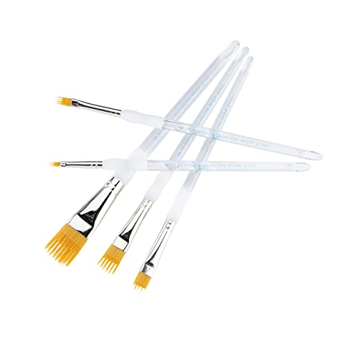 Aqualon Royal & Langnickel Wisp Flat Artist Brush Set, 5-Piece Aqualon