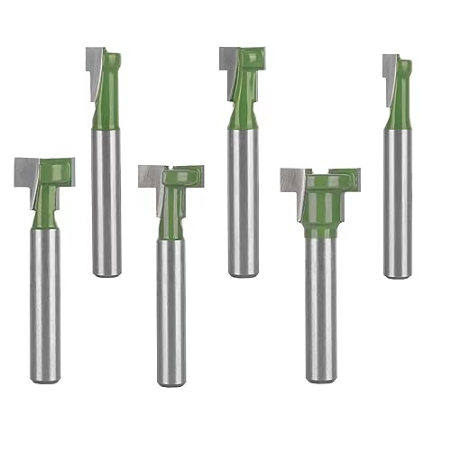TOTOWOOD Keyhole Router Bits Set, 1/4" Shank Router Bit Set ,6 pcs Router Bit Set 1/4 & 5/16 & 3/8 & 9/16 & 1/2 & 5/8 Inch Blade Diameter Totowood