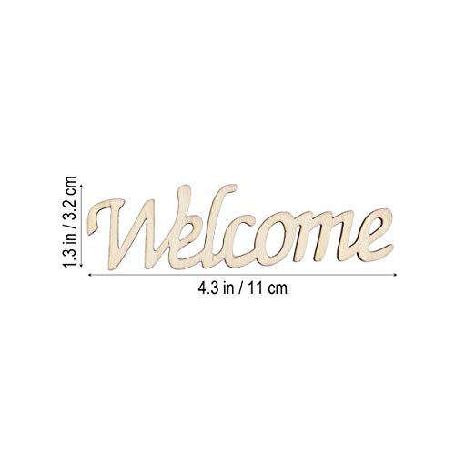 BESPORTBLE Word Welcome Cutout Unfinished Wood Welcome Sign Front Door Plaque Hanger Decor For Home Farmhouse BESPORTBLE