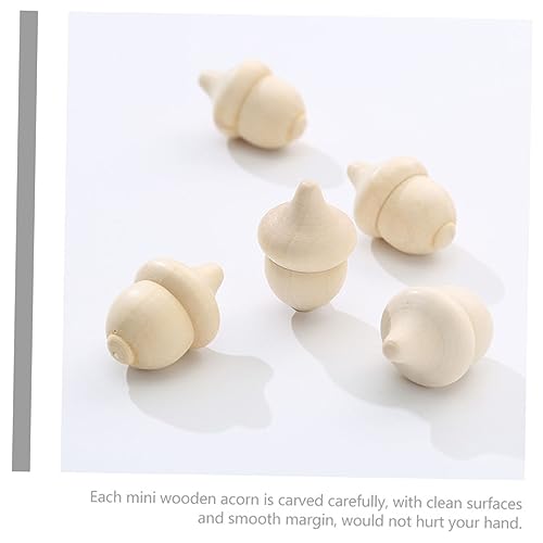 Vaguelly 30pcs Woody Acorn Christmas Doll Wood Bowl Christmas Tree Tiny Acorns Decor Woodpecker Doll Wooden Bowls for Food Unfinished Wooden Acorn Vaguelly