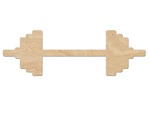 Barbell Wood Cutouts for crafts, Laser Cut Wood Shapes 5mm thick Baltic Birch Wood, Multiple Sizes Available Elliefont Styles
