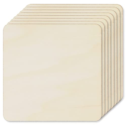TKOnline 25Pcs 6 x 6 Inches Unfinished Basswood Sheets for Crafts, Wood Squares for DIY Craft Projects, Square Plywood Sheets for Wood Burning, Laser TKOnline