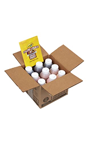 Crayola Colors Of The World Washable Paint - 8oz (9ct), Bulk Skin Tone Paint, Kids Arts & Crafts Supplies, For Teachers & Classrooms Crayola